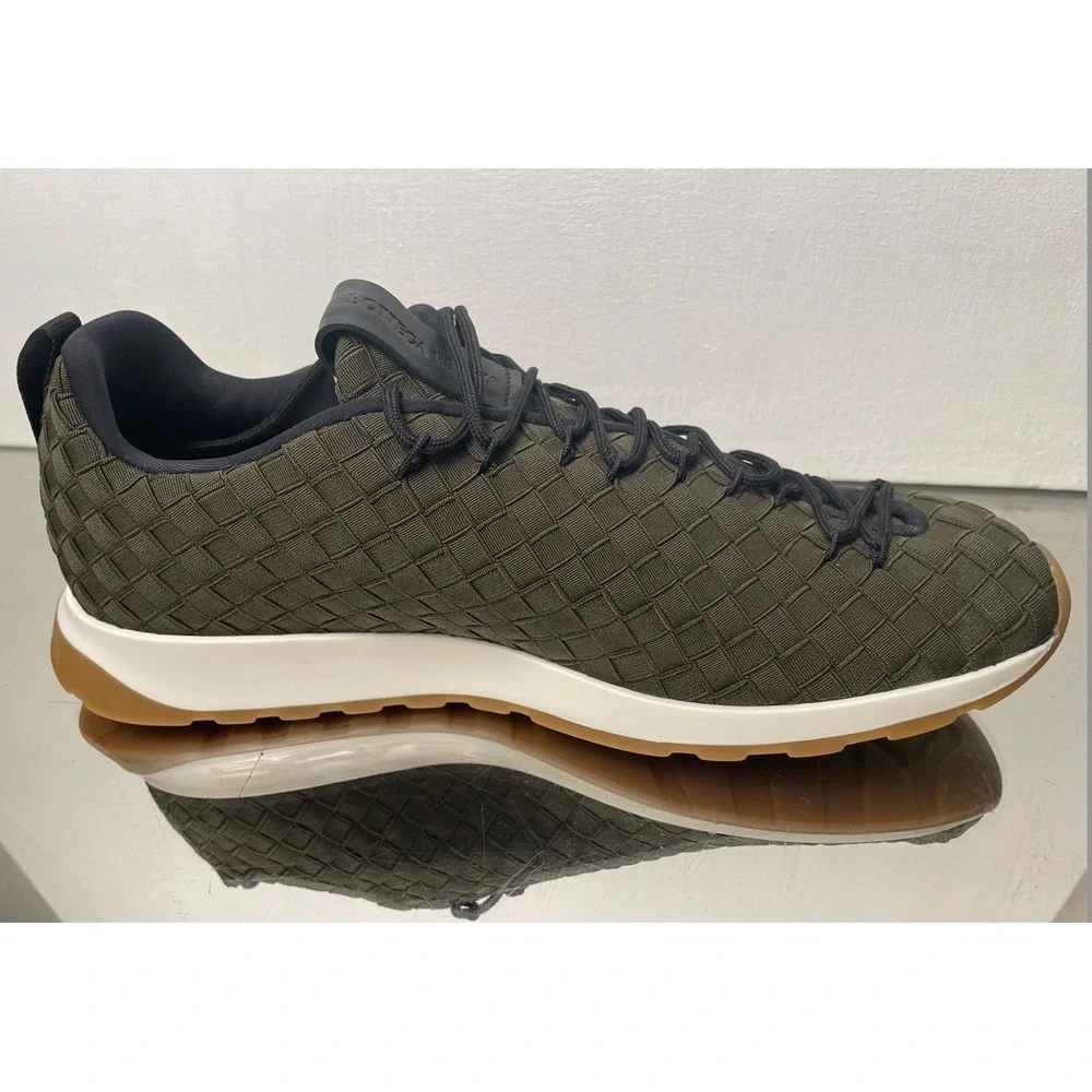 Bottega Veneta 609915 Men's Green Intrecciato nylon Speedster‎ Sneakers, size 40
